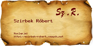 Szirbek Róbert névjegykártya