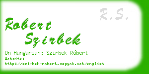 robert szirbek business card